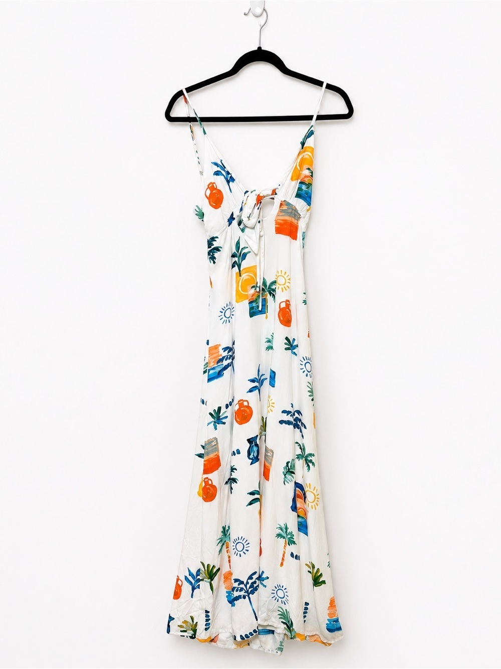 Paper Heart Coastal Palms Print Maxi Dress Size XS Summer Beachwear Tropical - Picture 2 of 5